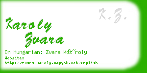 karoly zvara business card